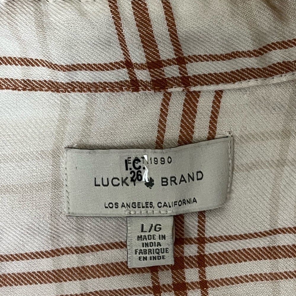 Lucky Brand | Plaid lightweight long sleeve button down shirt size large - Picture 2 of 11